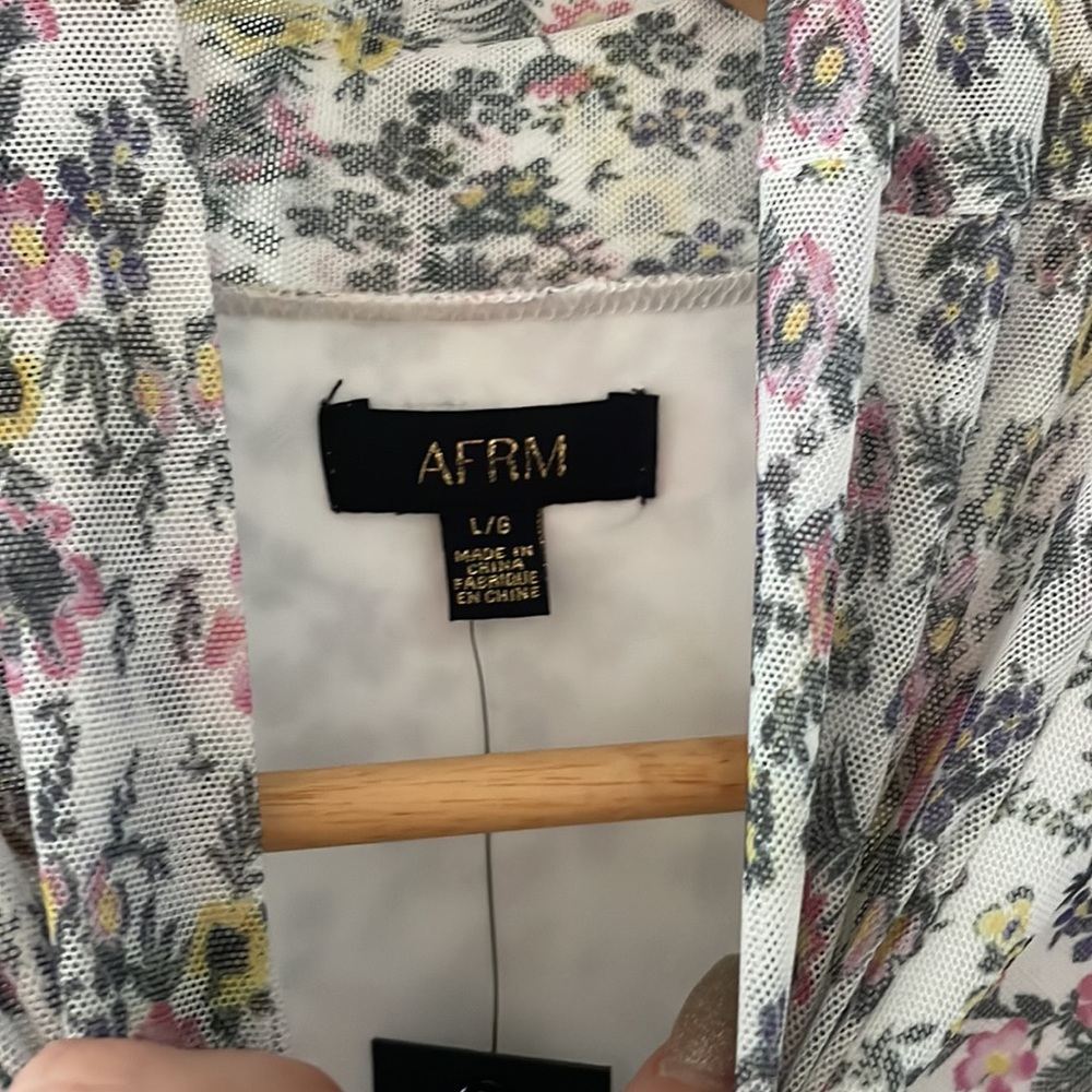 AFRM NWT maci mock neck floral cut out dress - Picture 6 of 16